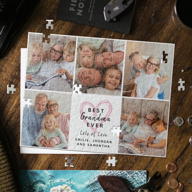 Bästa Mormor Någonsin Barnbarnen Älskar Foto Colla Pussel (Skapare uppladdad)