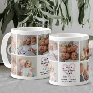 Bästa Mormor Någonsin Barnbarns Foto Collage Kärle Kaffemugg