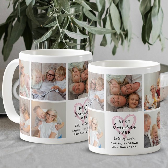 Bästa Mormor Någonsin Barnbarns Foto Collage Kärle Kaffemugg (Skapare uppladdad)
