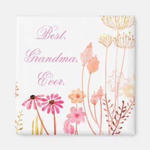 Bästa mormor någonsin Blommigt Magnet