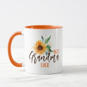 Bästa mormor någonsin Blommigt SolrossolrosPersonl Mugg