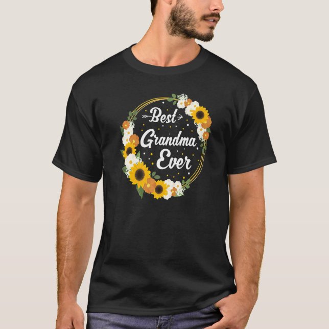 Bästa mormor någonsin Blommor Gardener T Shirt (Framsida)