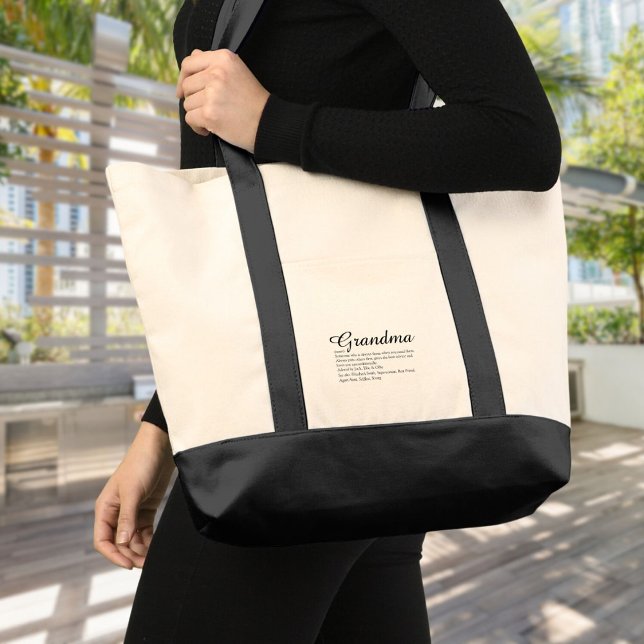 Bästa mormor någonsin, Definition av mormor manus Tygkasse (Best Ever Grandma, Grandmother Definition Script Tote Bag)