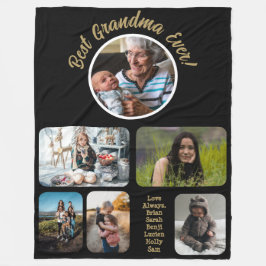 Bästa mormor någonsin Foto Collage Fleece Blanket