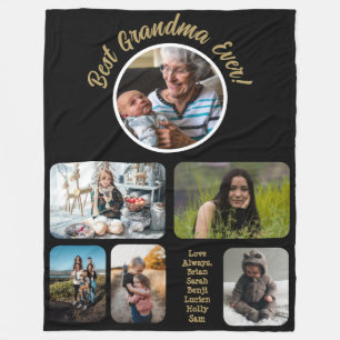Bästa mormor någonsin Foto Collage Fleece Blanket
