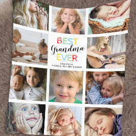 Bästa mormor någonsin Foto Collage Fleecefilt
