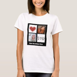 Bästa mormor någonsin Foto collage-hjärta T Shirt