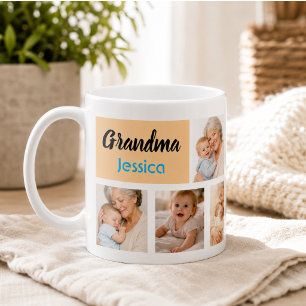 Bästa mormor någonsin Foto Collage Morföräldrar Kaffemugg