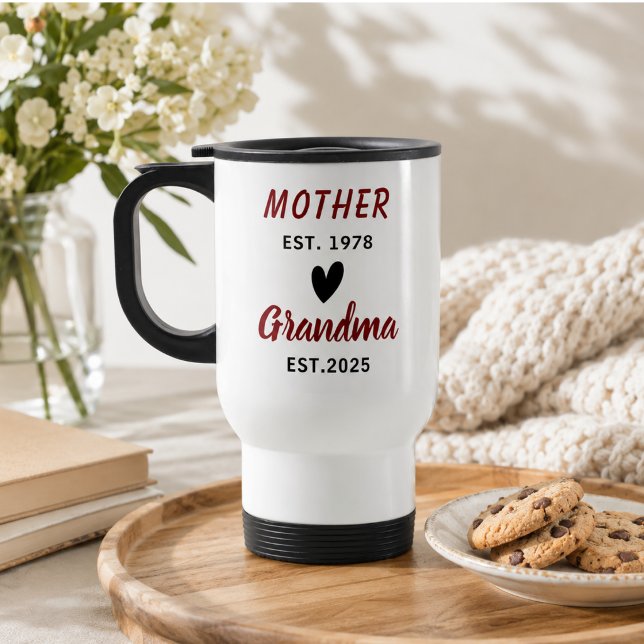Bästa mormor någonsin Foto Collage | Morföräldrar Resemugg (Best Grandma Ever Photo Collage | Grandparents Travel Mug)