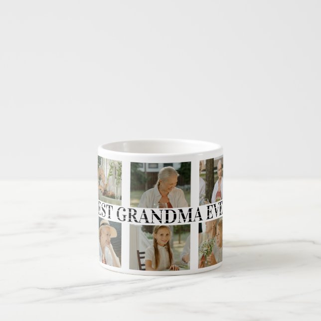 Bästa Mormor Någonsin Foto Collage – Present med H Espressomugg (Framsidan)