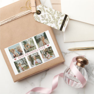 Bästa Mormor Någonsin Foto Collage – Present med H Rektangulärt Klistermärke
