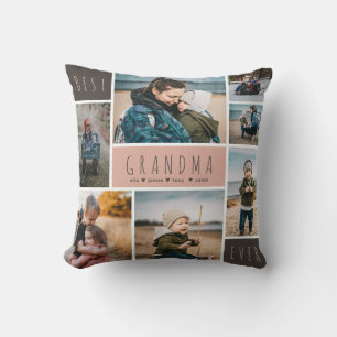 Bästa mormor någonsin Foto Grid Collage Mormor Pre Kudde