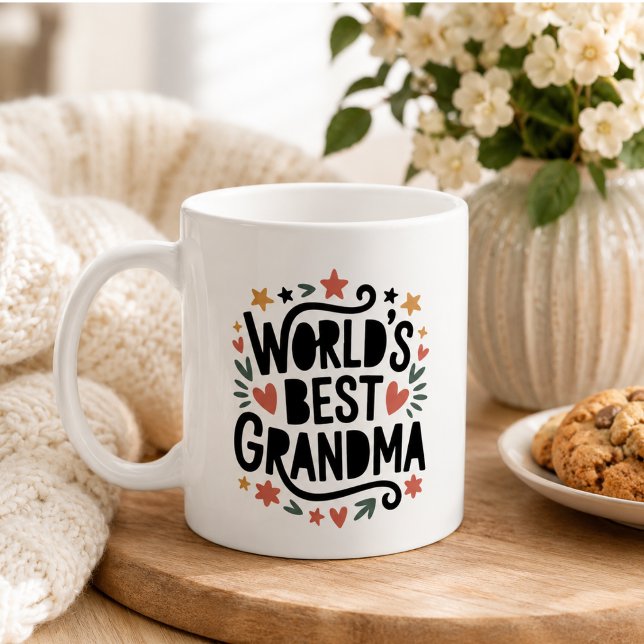 Bästa mormor någonsin | Foto mormors dag Kaffemugg (Best Grandma Ever | Photo Grandparents Day Coffee Mug)