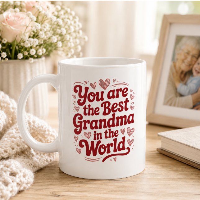 Bästa mormor någonsin | Foto mormors dag Kaffemugg (Best Grandma Ever | Photo Grandparents Day Coffee Mug)