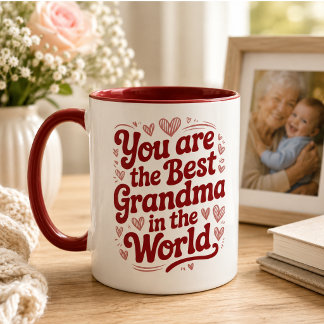 Bästa mormor någonsin | Foto mormors dag Mugg
