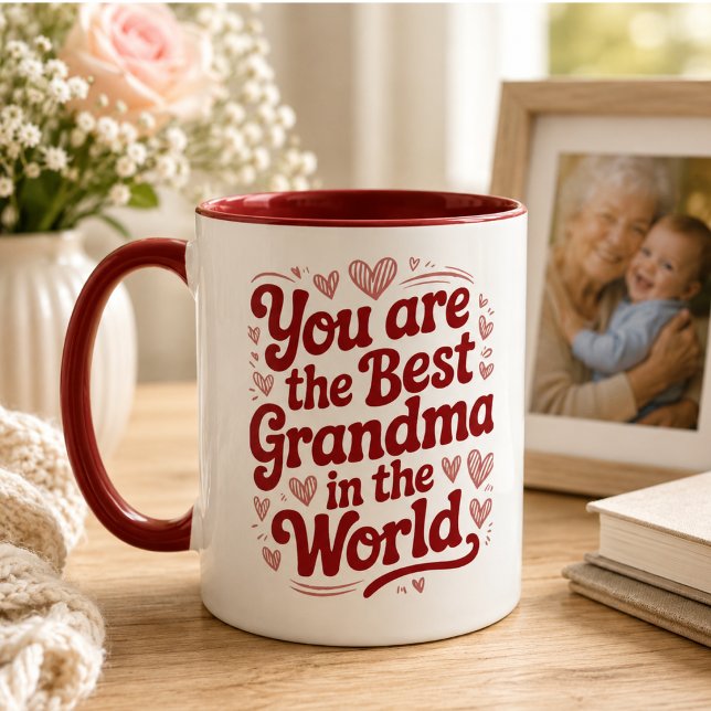 Bästa mormor någonsin | Foto mormors dag Mugg (Best Grandma Ever | Photo Grandparents Day Mug)