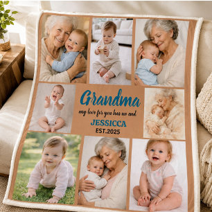 Bästa mormor någonsin Foto Personlig farförälder Fleecefilt