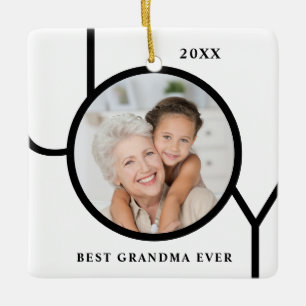 Bästa mormor någonsin Fotojul Julgransprydnad Keramik