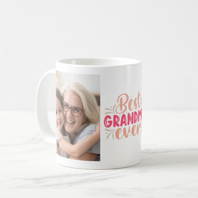 Bästa mormor någonsin Fotokaffe Mugg (Framsida vänster)
