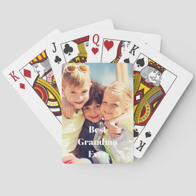 Bästa mormor någonsin, fotoklassiskt spelkort (Baksidan)