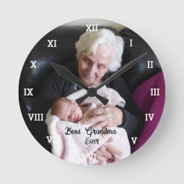 Bästa mormor någonsin Fotokollage Skapar din egen Rund Klocka