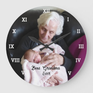 Bästa mormor någonsin Fotokollage Skapar din egen Stor Klocka