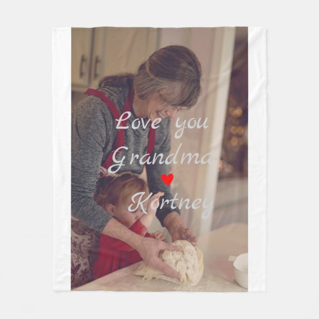Bästa mormor någonsin, fotokollage vi kärlek dig n fleecefilt (Framsidan)