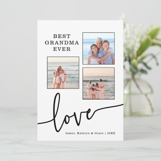 Bästa mormor någonsin-fotokort julkort (Stående Fram)