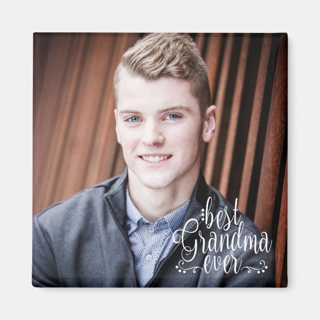 Bästa mormor någonsin Fototypografi Magnet (Framsidan)