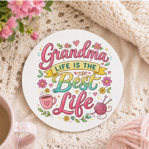 Bästa mormor någonsin Glad mormors dag Söt Runt Klistermärke