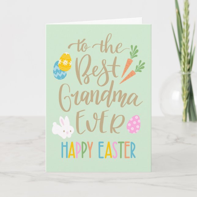 Bästa mormor någonsin Glad påsk-typografi Kort (Framsida)