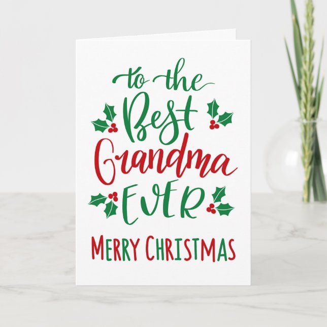 Bästa mormor någonsin God jul-typografi Kort (Framsida)
