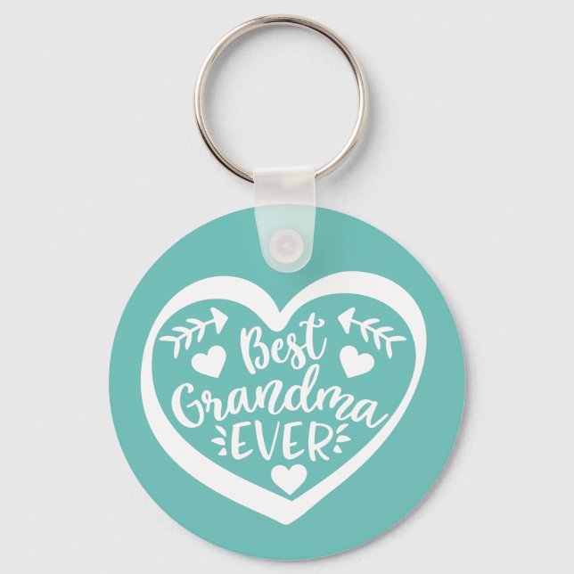 Bästa mormor någonsin Heart-gåva Nyckelring (Framsida)
