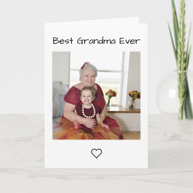 Bästa mormor någonsin-Helgdag för fotomall Helgkort (Framsida)