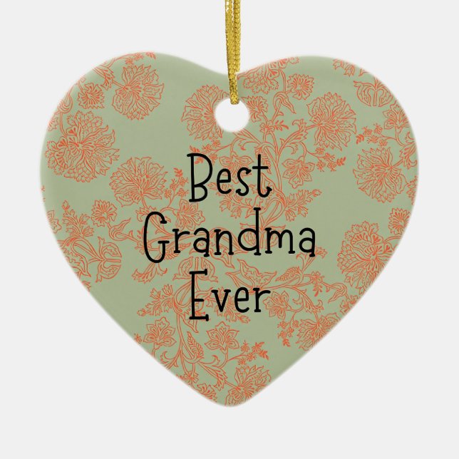 Bästa mormor någonsin julgransprydnad keramik (Framsidan)