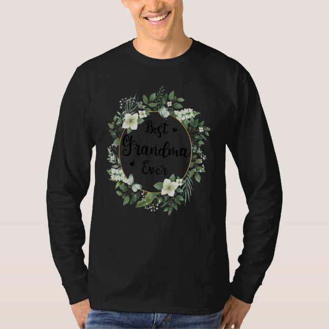 Bästa mormor någonsin Kvinnor blomstrar Dekoration T Shirt (Framsida)