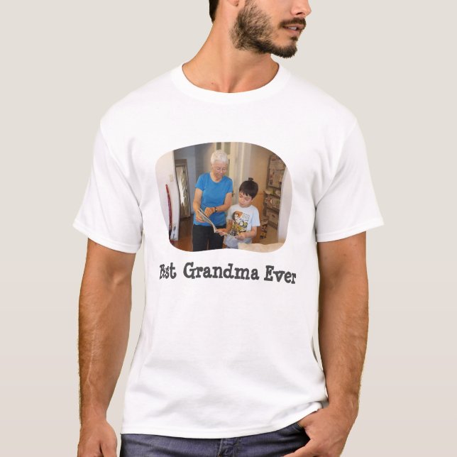 Bästa mormor någonsin ladda upp ditt vågrät-foto t shirt (Framsida)