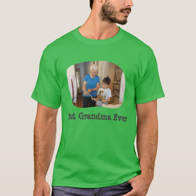 Bästa mormor någonsin ladda upp ditt vågrät-foto t shirt (Framsida)