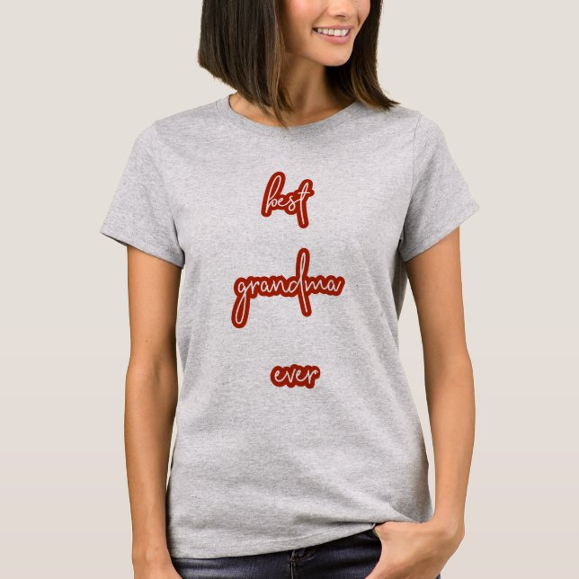 Bästa Mormor Någonsin Manus T Shirt (Framsida)
