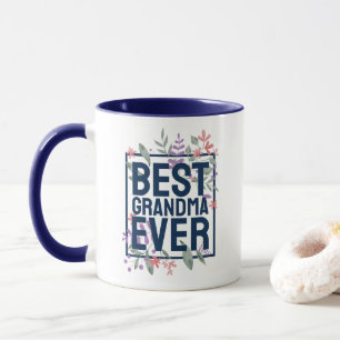 Bästa mormor någonsin Modern Blommigt blomma Mugg
