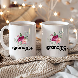 Bästa mormor någonsin Modern Blommigt-Chic Kaffemugg