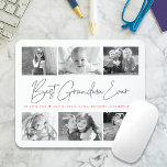 Bästa mormor någonsin Modern skript 6 fotosamling Musmatta<br><div class="desc">"Bästa mormor nånsin." Hon älskar barnbarn varje minut. En snyggt, enkel bild av mjukt handskrivet grått-skript och mjuk rosa sans serif-typografi täcker över en vit bakgrund. Lägg till sex, omhuldade foton som du själv väljer och anpassa namn/meddelandet för perfekten modern, snyggten, personligens fotomuspekare som hon alltid uppskattar. Välj svartvita foton...</div>