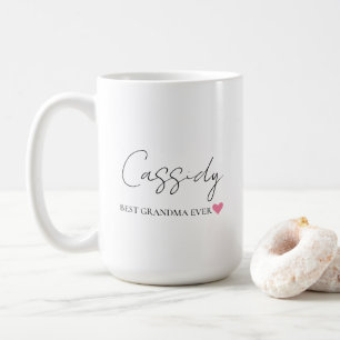 Bästa mormor någonsin Monogram Anpassningsbar Ka Kaffemugg