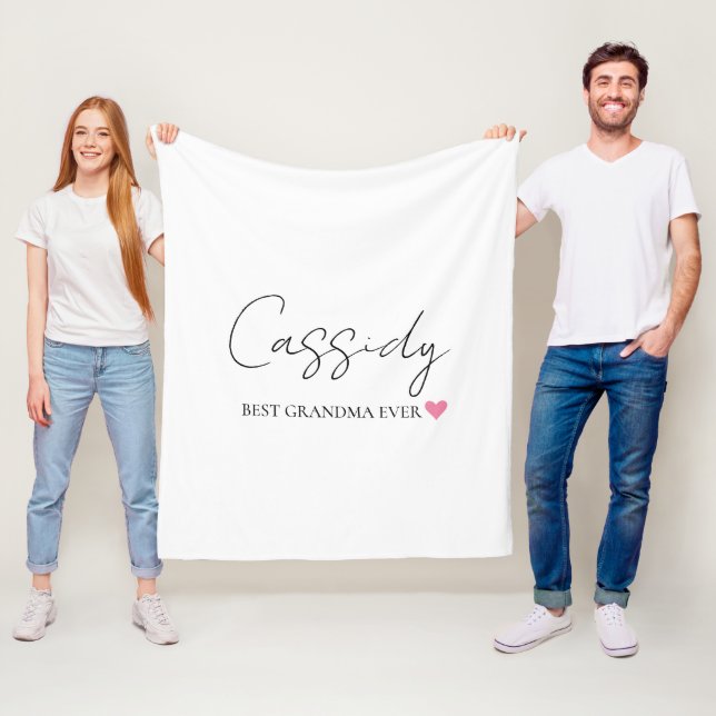 Bästa mormor någonsin Monogram | Personlig Blanket Fleecefilt (På plats)