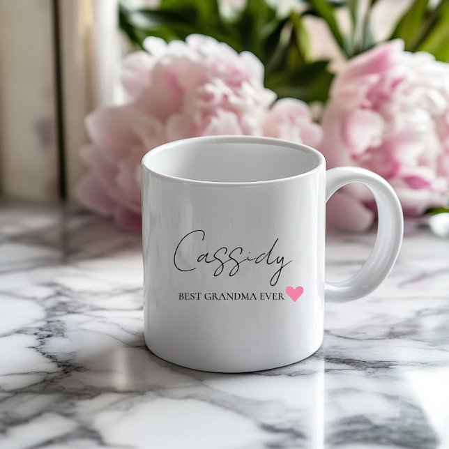 Bästa mormor någonsin Monogram | Personlig mugg Jumbo Mugg (Skapare uppladdad)