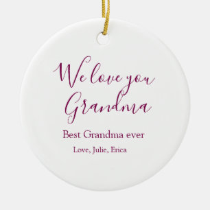 Bästa mormor någonsin, morföräldrar, fotopresenter julgransprydnad keramik