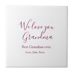 Bästa mormor någonsin, morföräldrar, fotopresenter kakelplatta