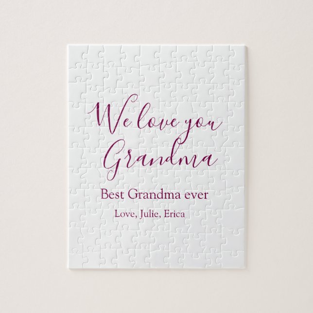 Bästa mormor någonsin, morföräldrar, fotopresenter pussel (Vertikal)