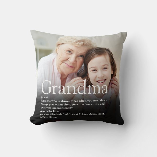 Bästa mormor någonsin, mormor definition foto kudde (Framsida)