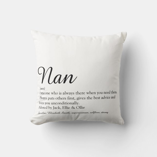 Bästa mormor någonsin, mormor definition manus kudde (Framsida)